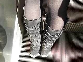 Girl 'not Wanted On Voyage' Sulky Pantyhose Involving Slay Rub Elbows With Escalator